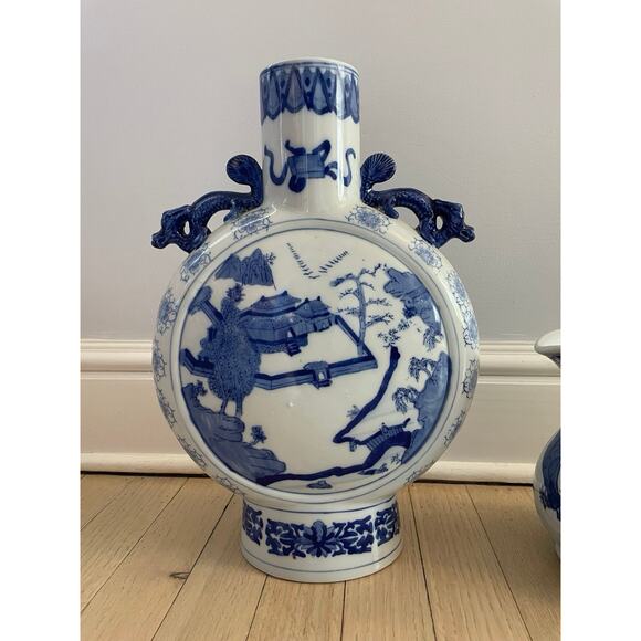 Two's Company Canton Collection Blue & White Vase & Pitcher - Picture 3 of 12